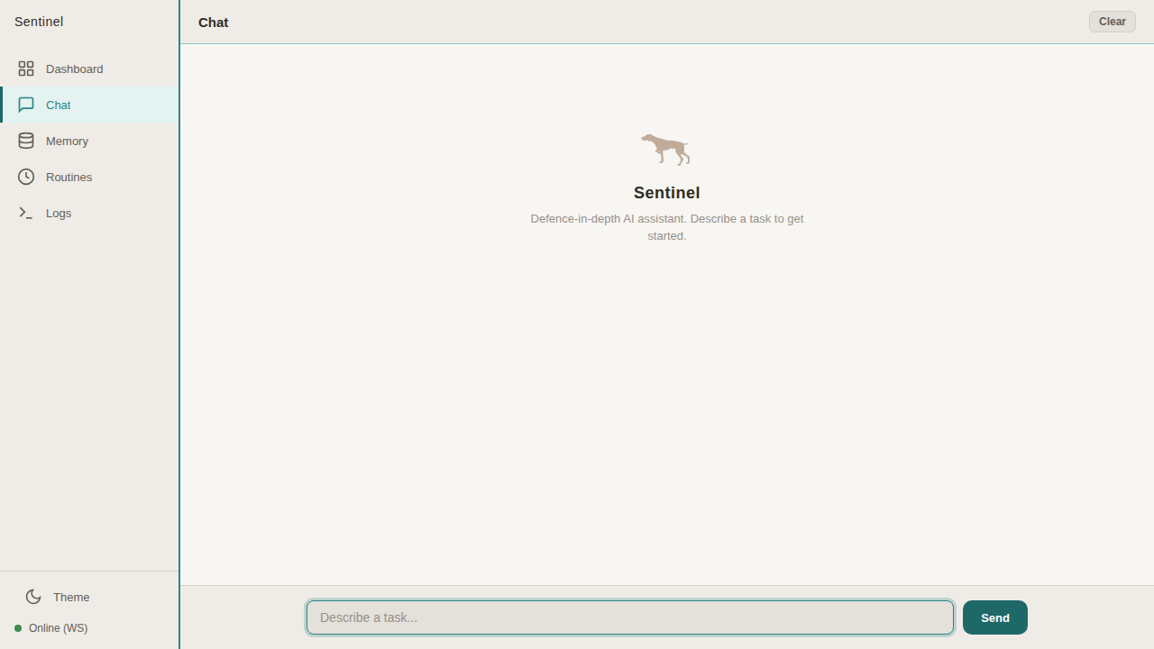 Sentinel chat interface